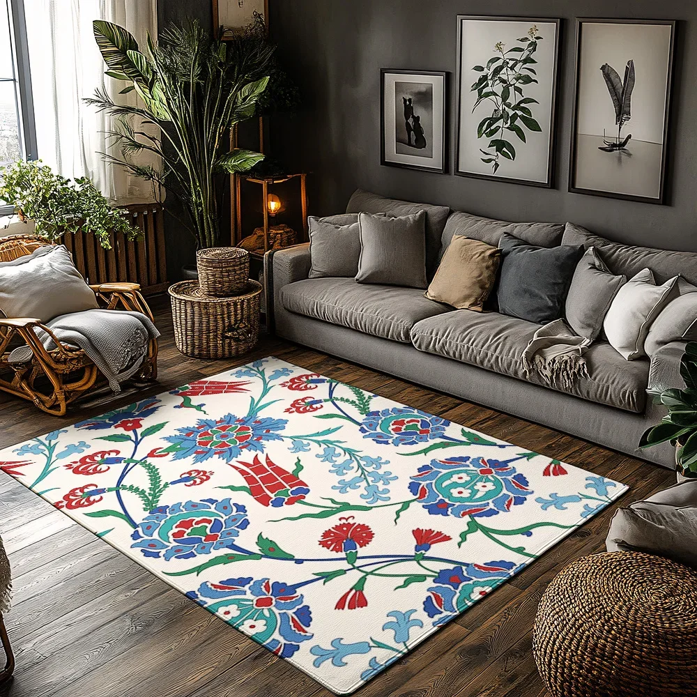 Turkish Kilim Rug Vintage Area Rug Bohemian Floor Decor Persian Carpet Traditional Home Decor Living Room Accent Rug Modern Floo