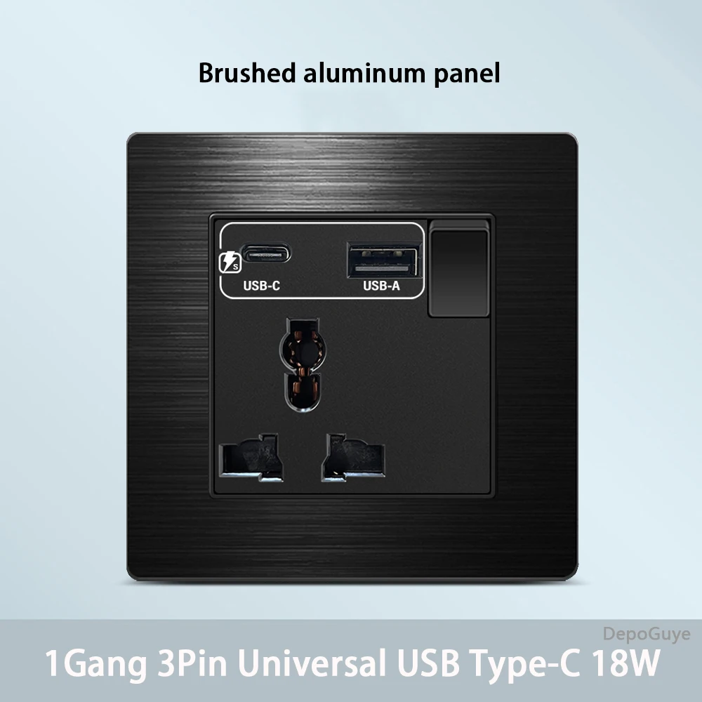 Variant: 1Gang 3Pin USB C 18W