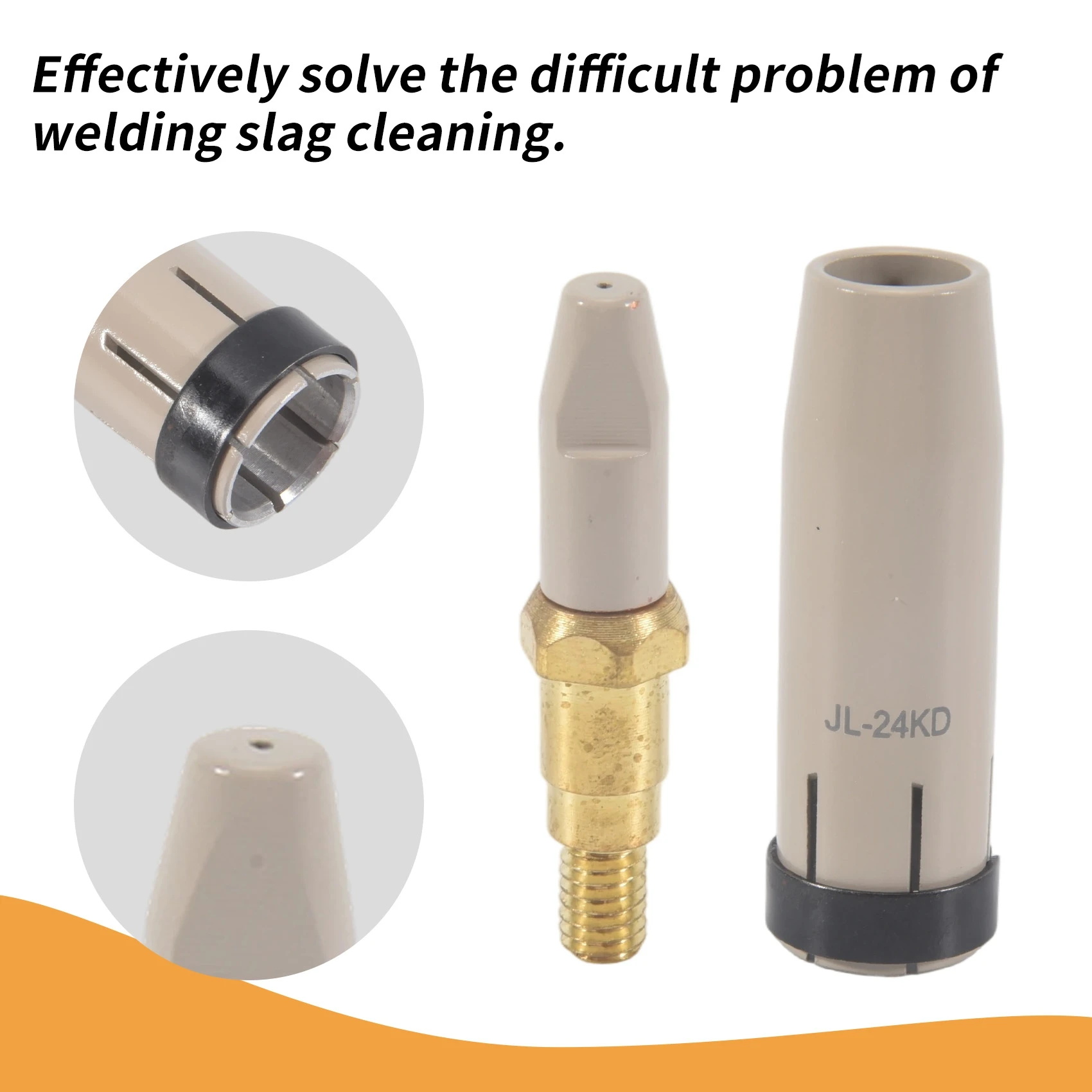 

2026 HOT 9Pcs 24KD Coating Protection Nozzle 0.8Mm MIG Torch Gas Nozzle Tip Holder Of 24KD MIGMAG Welding Torch