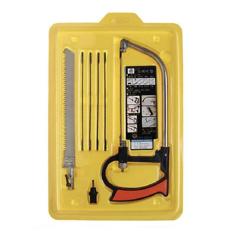 

8in1 Saw Multi Purpose Hand DIY Steel Saw Metal Wood Glass Saw Kit 6 Blades Woodworking Metalworking Model Hobby Tool