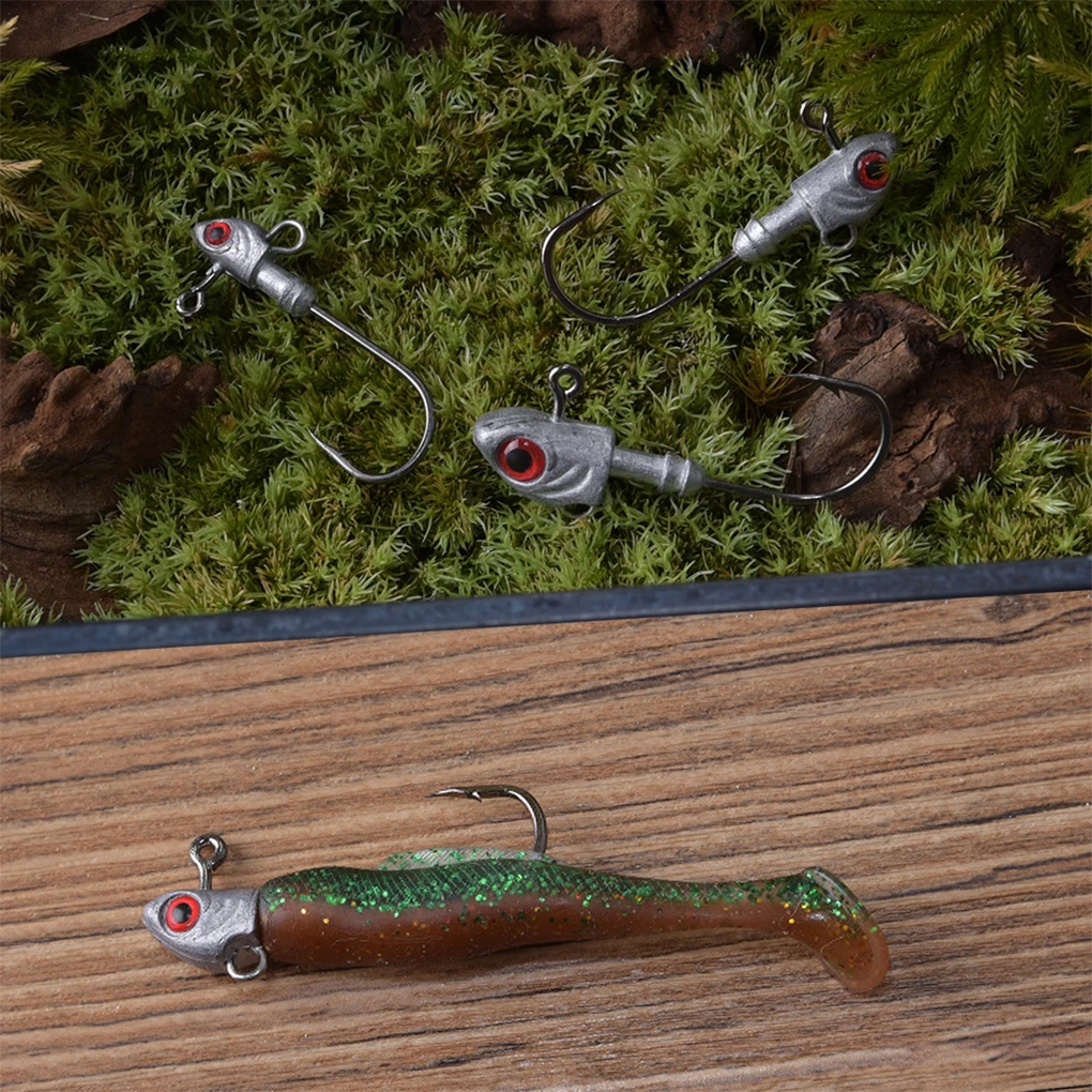 الفضة عالية القوة هوك مجموعة رئيس هوك تهزهز رئيس إغراء الصيد معالجة مجموعة مع ملامح الأسماك واقعية اثنين مكدسة #3