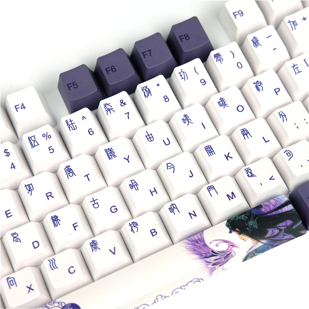 Purple Datang PBT Heat Sublimation OEM Keycaps for HI75 61 64 68 98 S99 104 HI8  F99 104 F87 G75