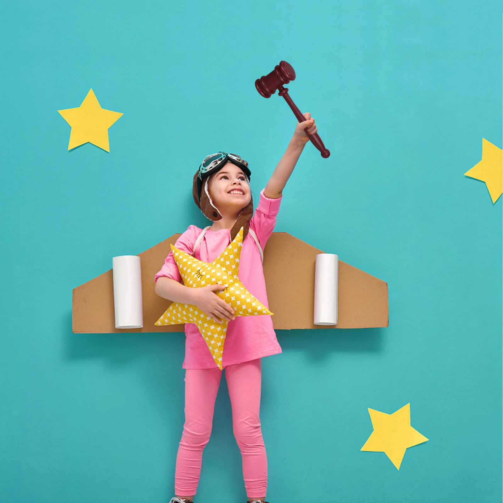 

3 PCS Judge Hammer Courtroom Party Prop Gavel Cosplay Costume Mallet Plastic Child Toy