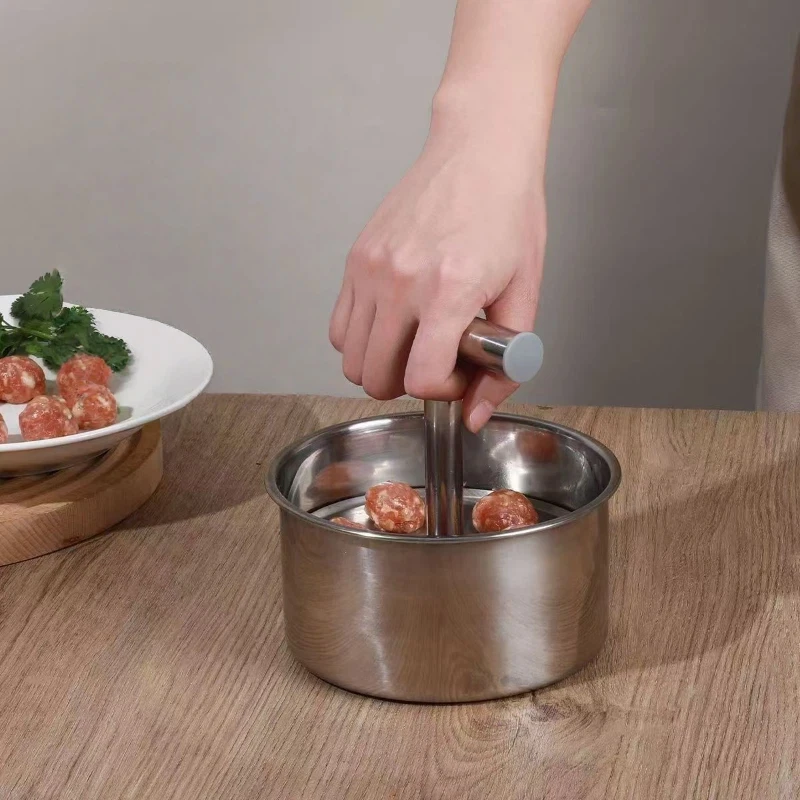 Stainless Steel Pellet Press Meatballs Dumplings Making Tool Kitchen Hand Pressed Rice-meat Meatballs Press Home Kitchen Tools