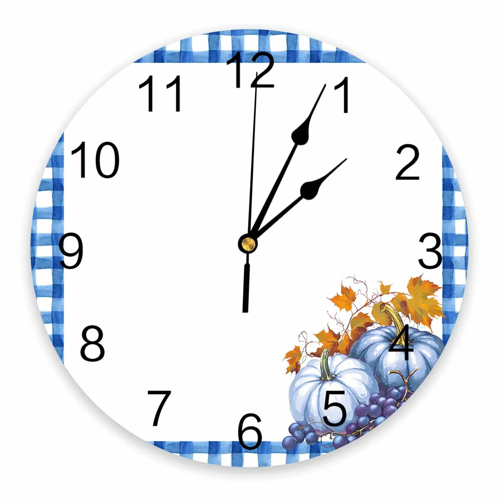 Maple Leaf Grape Grid PVC Wall Clock Bedroom Decoration Wall Clock Modern Design Home Decore Wall Digital Clock