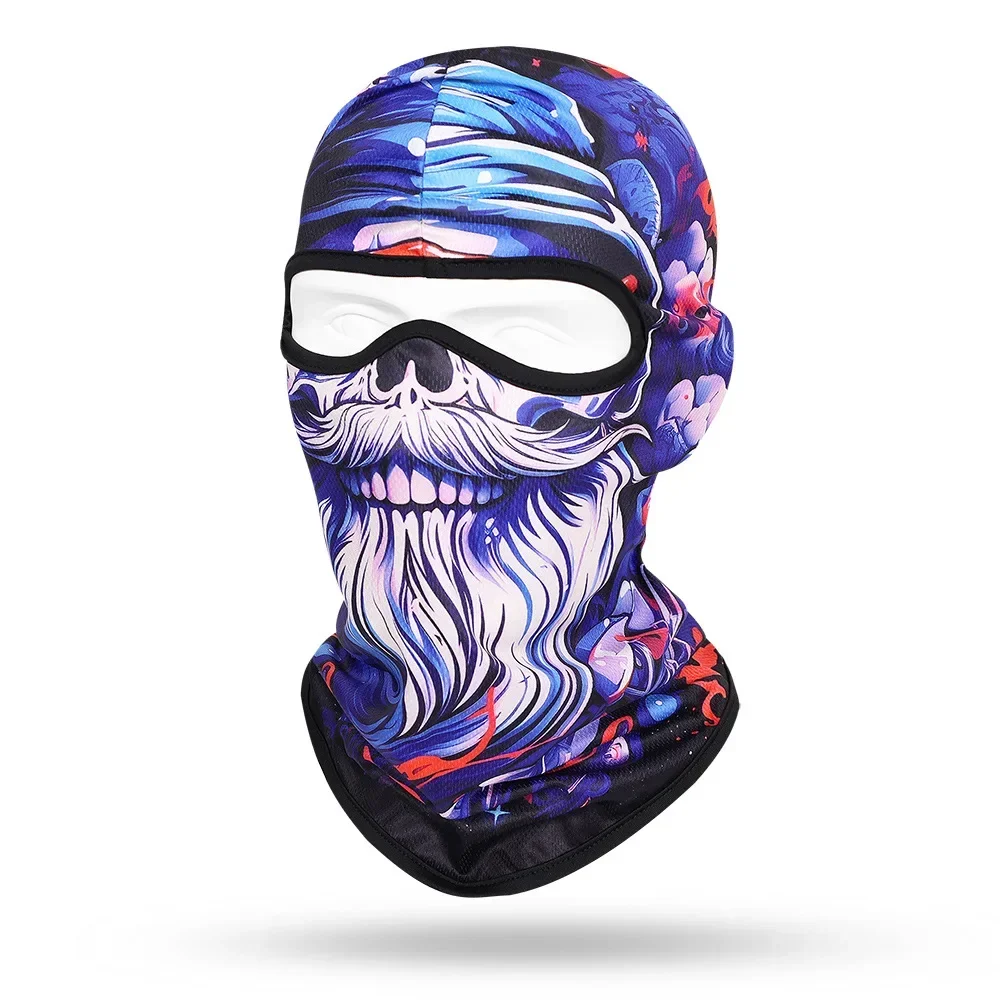 Quick-dry Motorcycle Balaclava Beard Old Men Full Face Cap Biker Skull Masks Motorbike Helmet Hat Cycling Neck Face Protection
