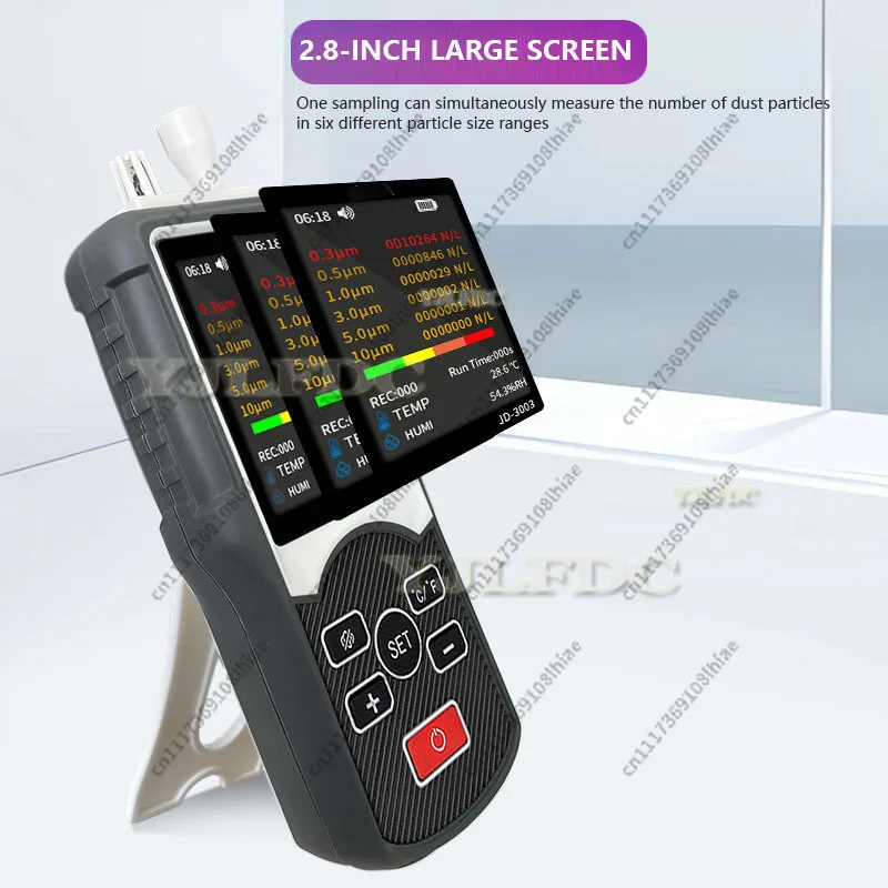 Dust Particle Counter Particulate Matter Tester JD-3003 Counter Professional Dust Particle Quality Monitor for Outdoor & Indoor