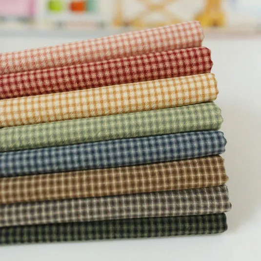 DIY Japan Little Cloth Group Yarn-dyed fabric,for Sewing Handmade Patchwork Quilting ,Grid Stripe Dot 50x70cm 240g/m D30