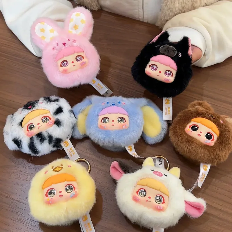 

Плюшевый брелок-сюрприз для рюкзака: Зеркало для макияжа в виде котенка из серии Animal Snack. Модный портативный подарок-сюрприз.