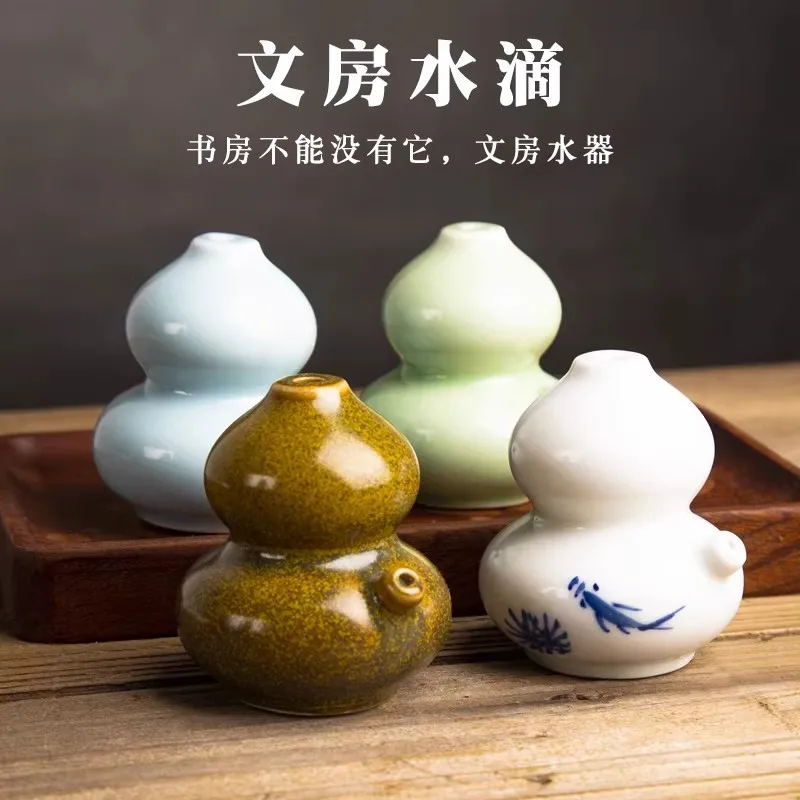 Creative Water Dropper, Chinese Ceramic Ink Water Vessel for Calligraphy, Traditional Scholar's Desk Ornament, Gift Idea