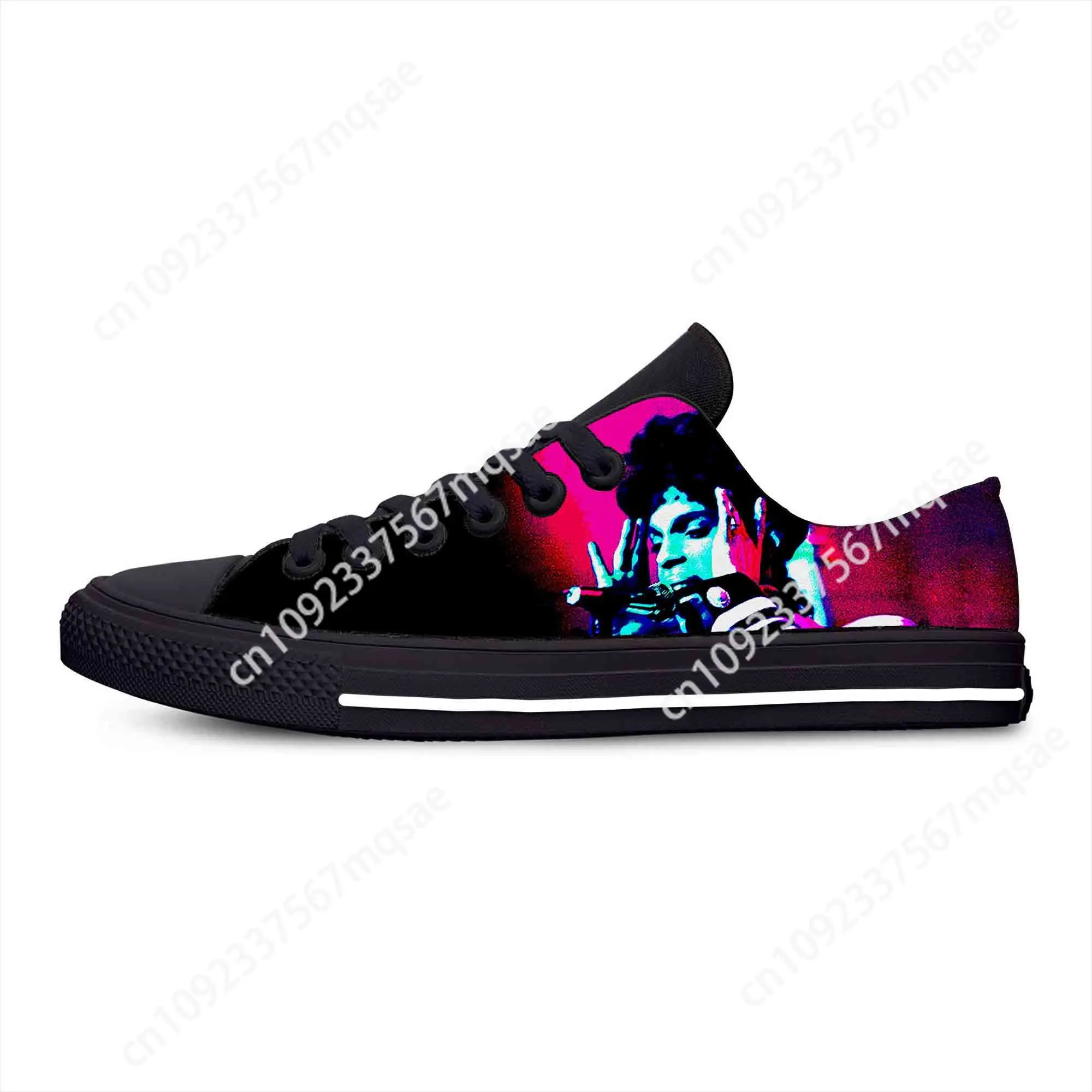 Hot Latest Classic Music Singer Prince Rogers Nelson Purple Rain Casual Shoes Men Women Sneakers Low Top Classic Board Shoes