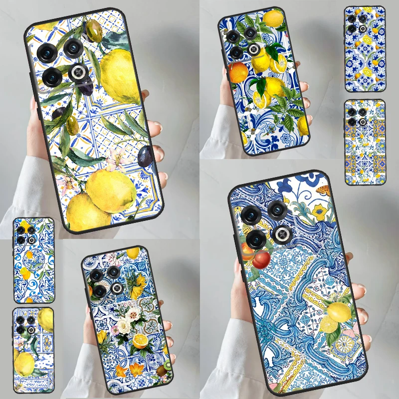 Mediterranean Lemon Case For OnePlus 8 9 10 Pro 11 12 9R 10T 10R 12R OnePlus Nord 3 CE 2 Lite CE4 N10 N20 Cover