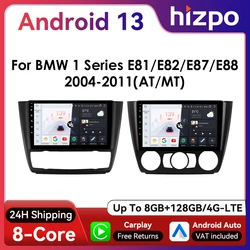 Hizpo 9inch 2Din Android13 Car Radio for BMW 1 Series E81 E82 E87 E88 AT MT Navigation GPS RDS DSP Android Auto CarPlay 360° CAM