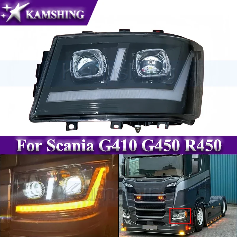 Kamshing faro de parachoques delantero para Scania G410 G450 R450 faro LED faro delantero