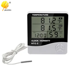 Thermometer Hygrometer elektronische Temperatur Feuchtigkeit tester Meter Uhr Wecker Indoor Outdoor Sonde hohe Genauigkeit LCD digital