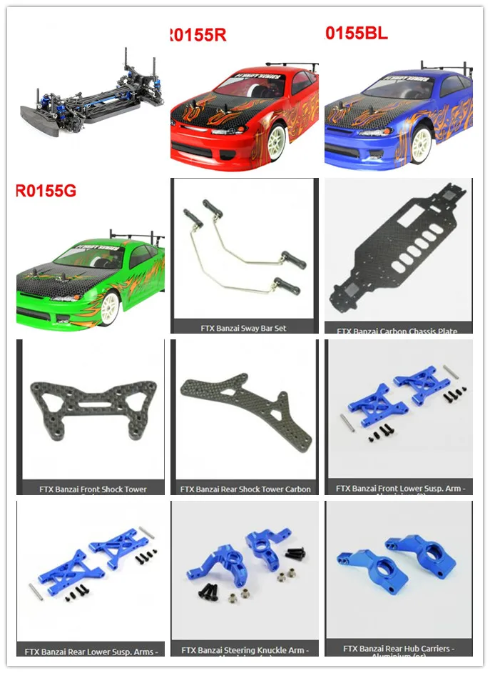 Spare Parts 001 For FTX BANZAI 1/10TH SCALE 4WD Drift on Road BRUSHED ELECTRIC MOTOR POWERED DRIFT STREET CAR VRX  RH1026 RH1025