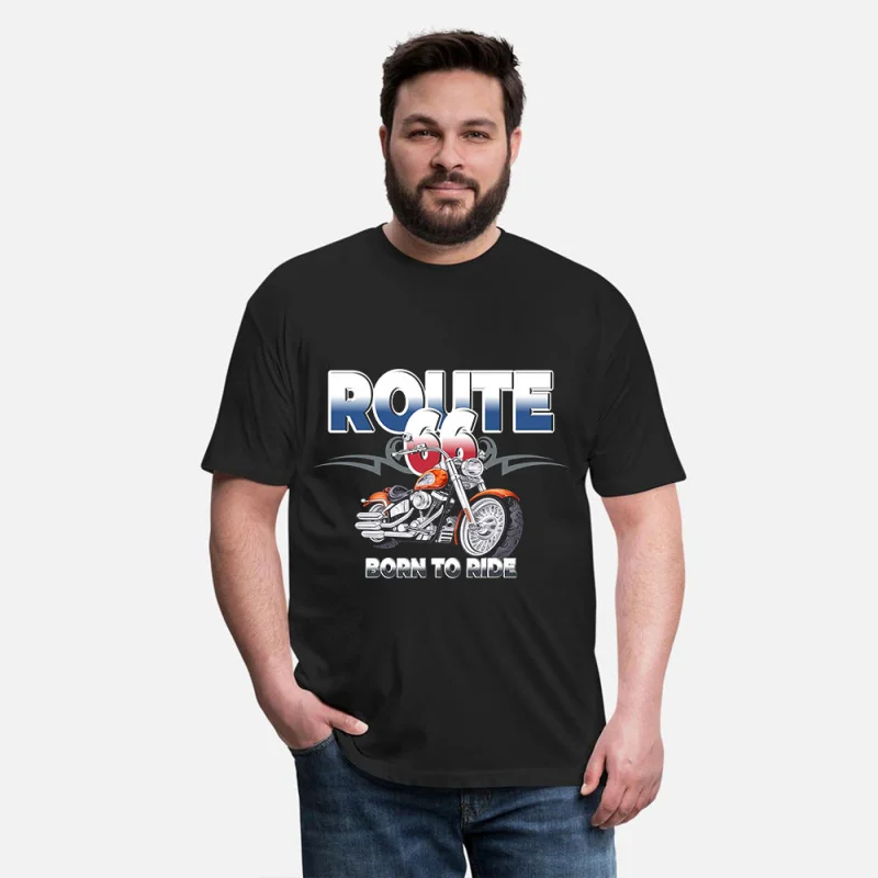 

0415 Motorcycle Route 66 Gift t shirt The Mother Road US highway Graphic clothes 100% cotton printed Tee All size Tops S-6XL