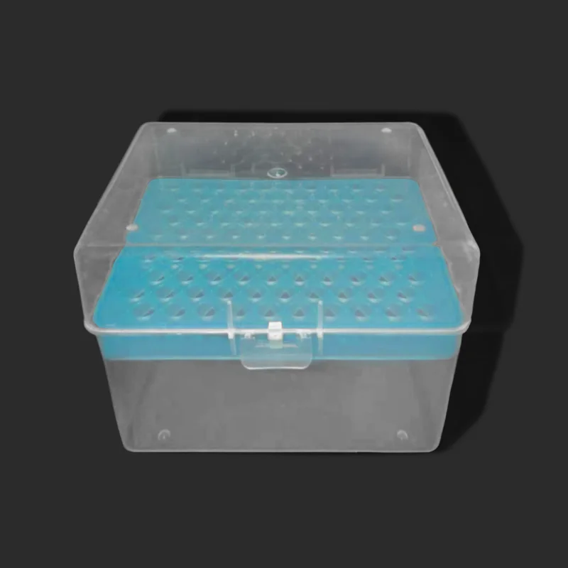 Laboratory Pipette Tip Box 1ml Micropipette Plastic Pipette Box 100 Positions Laboratory Pipettor Tip Holder Box