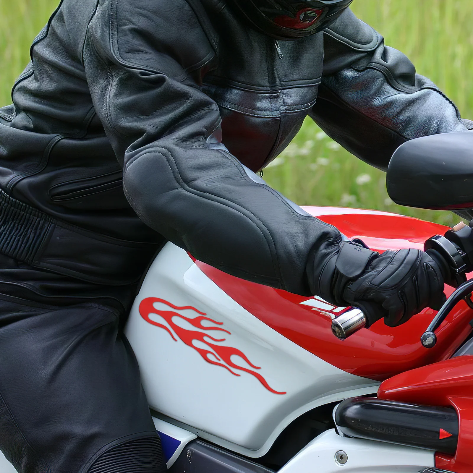 

10Pcs 3D Flame Car Stickers Cool Stylish Decorative Accessories Easy to Apply No Damage Flame Motorbike Sticker