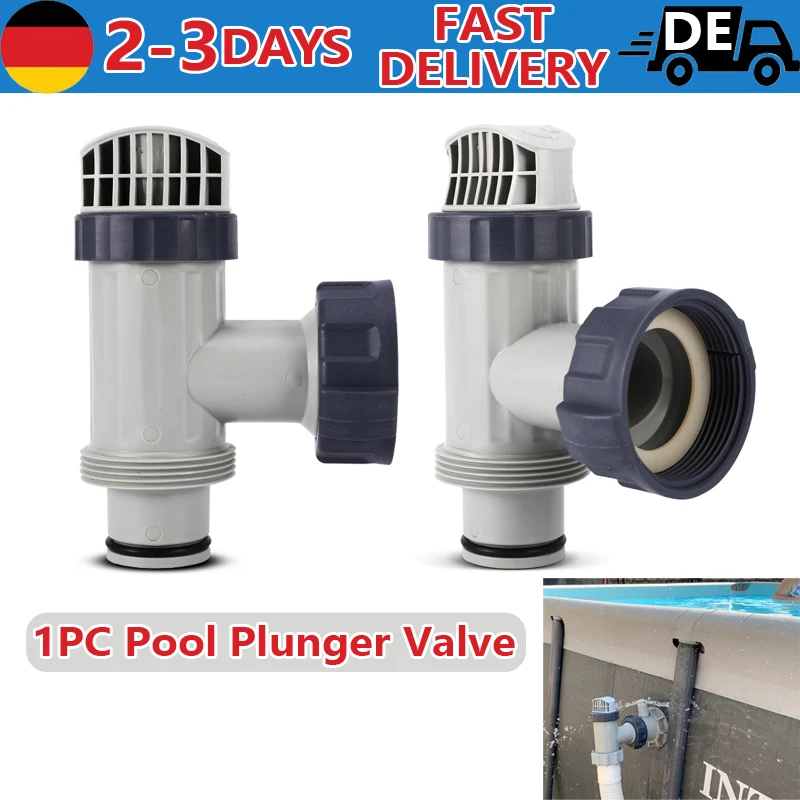 Válvula de plástico de repuesto para piscina, conector de manguera de válvula de cierre de 38 mm para Intex 10747 10722, bomba de filtro de arena para piscina, accesorios para piscina al aire libre, 1 ud.