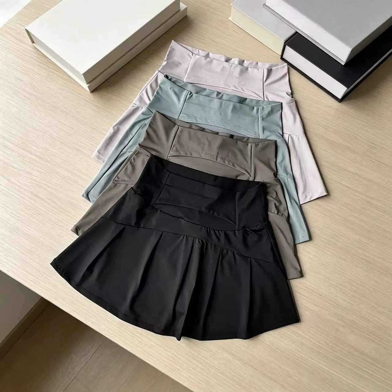Women's High Waisted Cooling Ice Silk Skort - Quick-Dry, Anti-Exposure, Side Pockets, UV Protection for Yoga Running Fitness