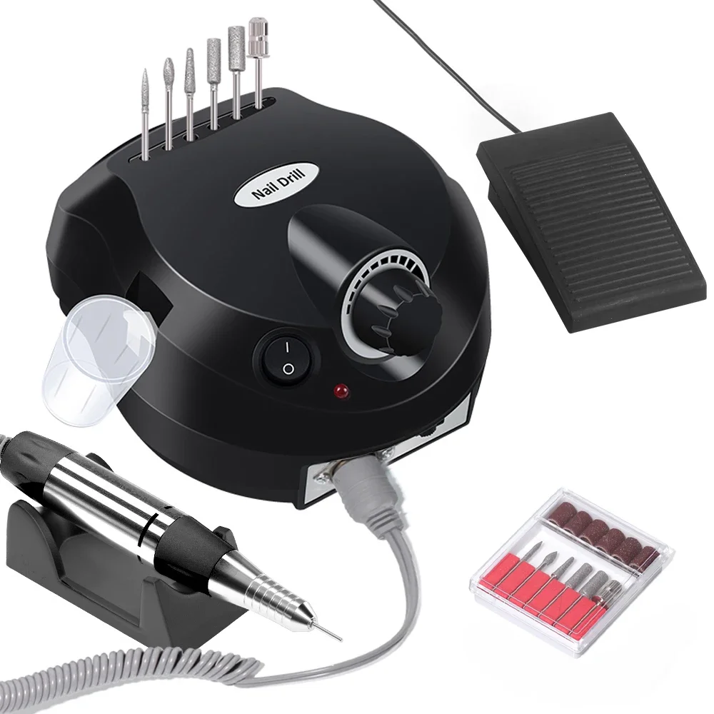 

LULAA 35000RPM Electric Nail Sander Pedicure Manicure Tools Professional Nail Drill Machine Low Noise Cutters Nail File Kit