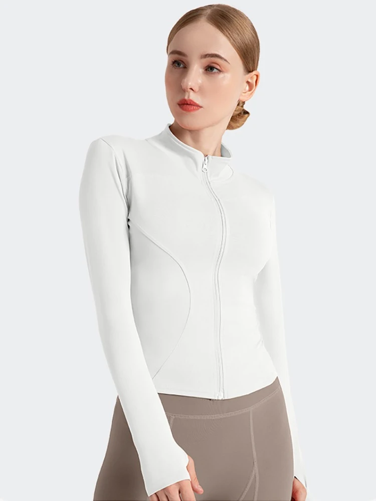 Women's Tracksuit Jacket Slim Fit Long Sleeved Fitness Coat Yoga Tops with Thumb Holes Gym Jacket Workout Sweatshirts Clothing