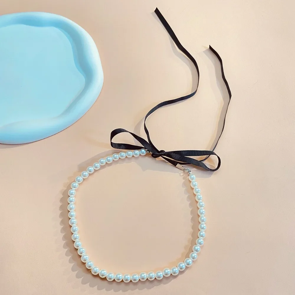 Retro Charm Palace Pearl Beaded Collar Necklace for Women Temperament Fashion Flannel Fringe Chokers Jewelry Sexy Accessories