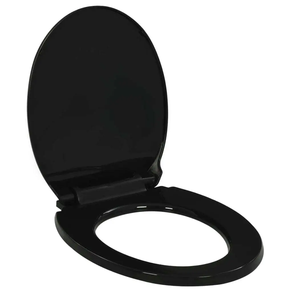 Black Soft-Close Toilet Seat Quick Release Design for Easy Cleaning and Comfort