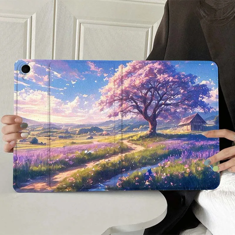 

Landscape Flower Tree House Gift For Samsung Galaxy Tab A7 A A8 A9 A11 S6 S11 10.1 10.4 10.5 Inch Lite PLus Soft Tablet Case