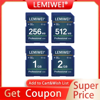 Tarjeta de memoria SD para cámara, 256MB, 512MB, 1GB, 2GB, Clase 10, UHS-I de alta velocidad, tarjeta de almacenamiento profesional 633x, tarjeta de memoria U1 Lemiwei 1
