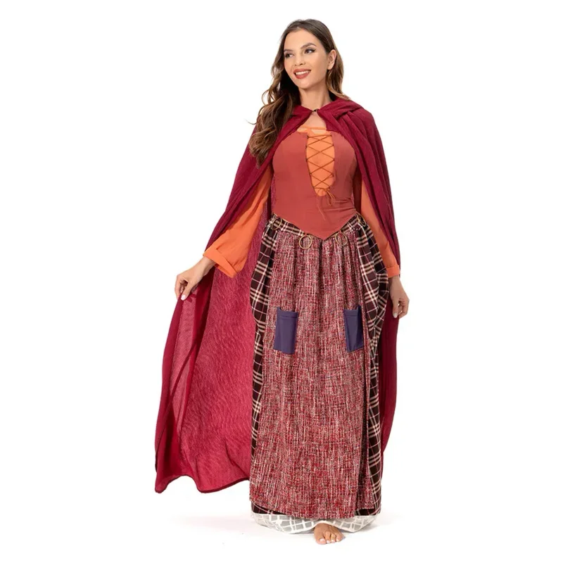 Mary Sanderson Costume Cosplay Hocus Halloween Pocus Abiti Abito da donna Donna Strega Gioco di ruolo Abiti da festa Moda per adulti MN3