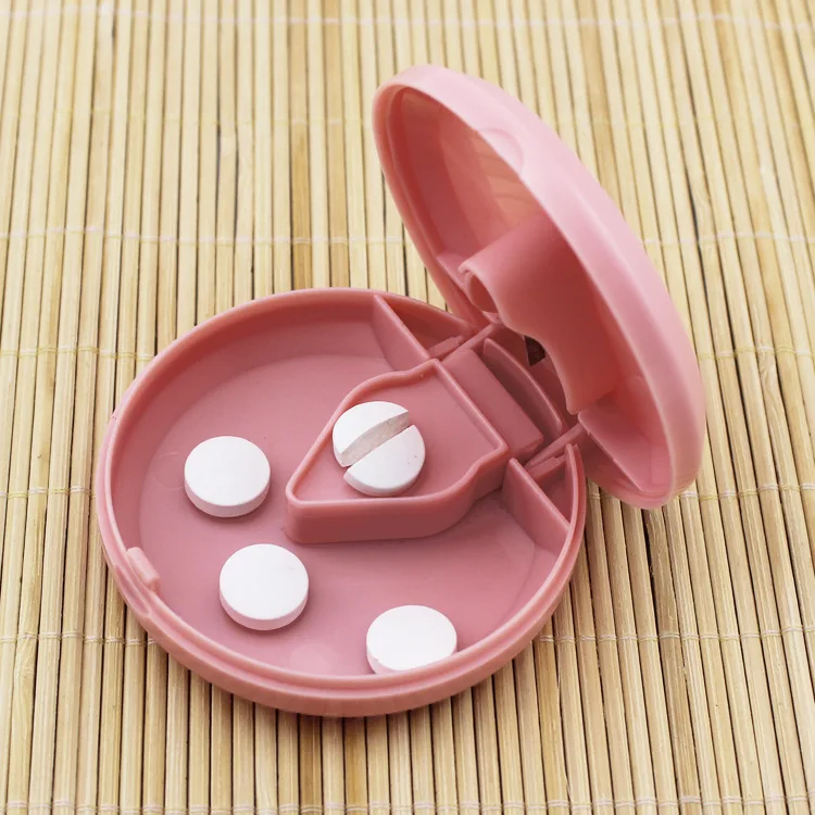 

Portable Pill Cutter Splitter Divide Storage Medicine Cut Compartment Box Holder Travel Pill Case Medicine Drugs Pill Container