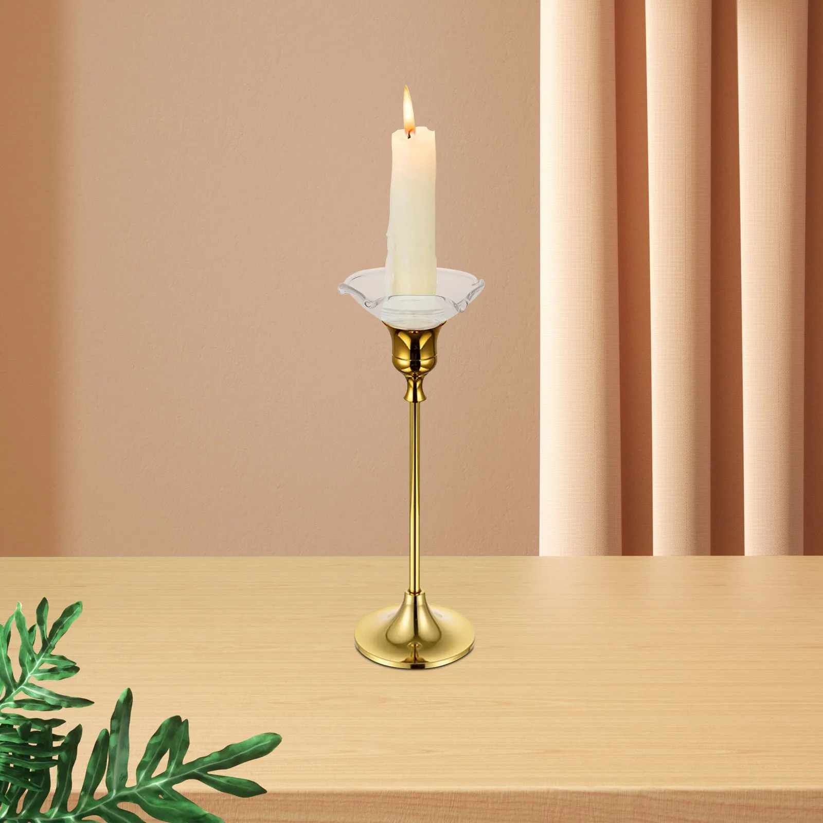 12 Pcs Clear Glass Holder Wax Catcher Ring Candles Drip Protectors for Candlesticks