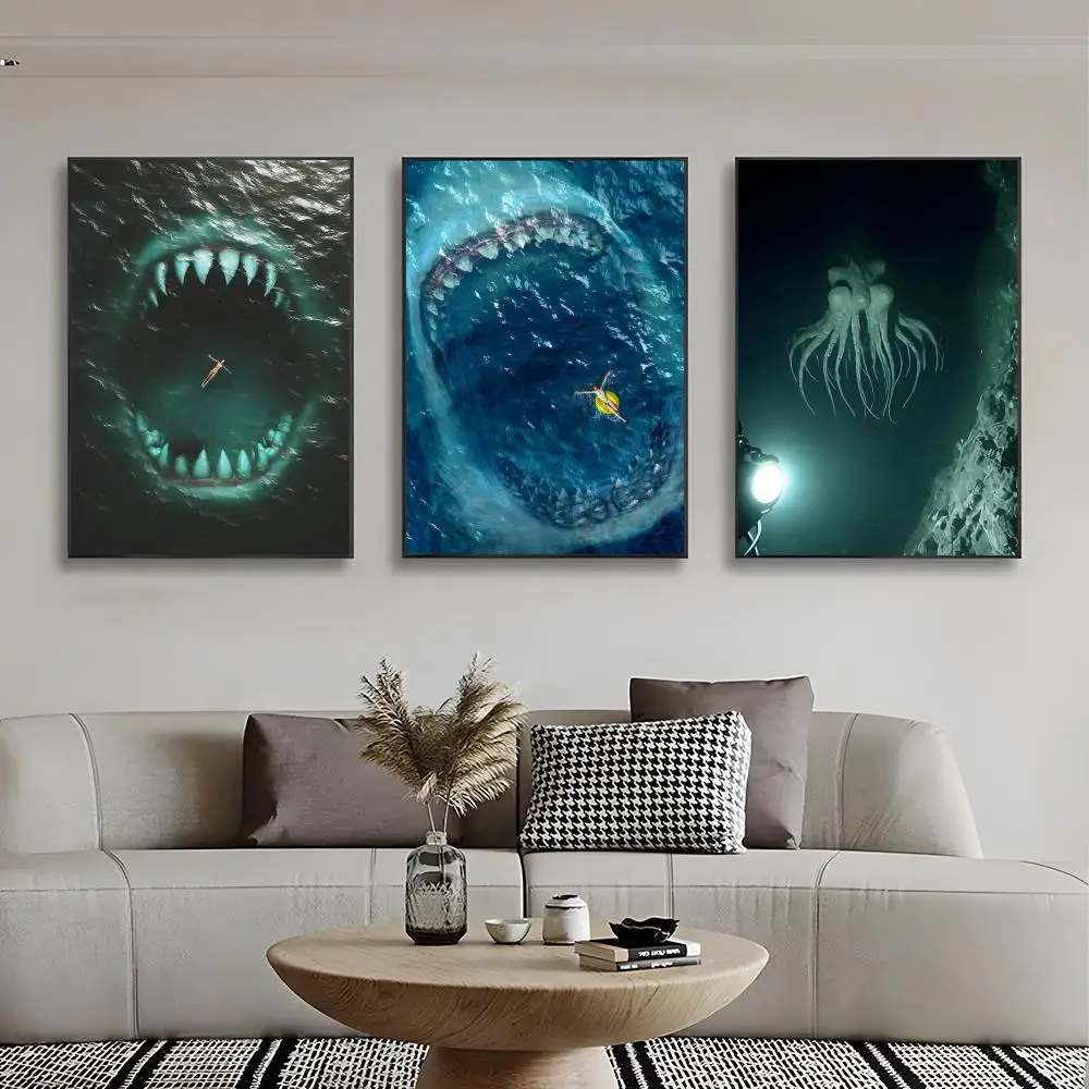Abyssal D-Deep Sea Fear Poster Retro Kraft Paper Sticker DIY Room Bar Cafe Aesthetic Art Wall
