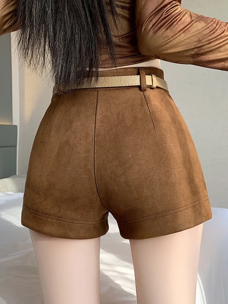 블라 디어 벨벳 수트 팬츠 하이웨이스트 A라인 와이드 레그 부츠 팬츠 여성용 가을 겨울 패션 심플 순색