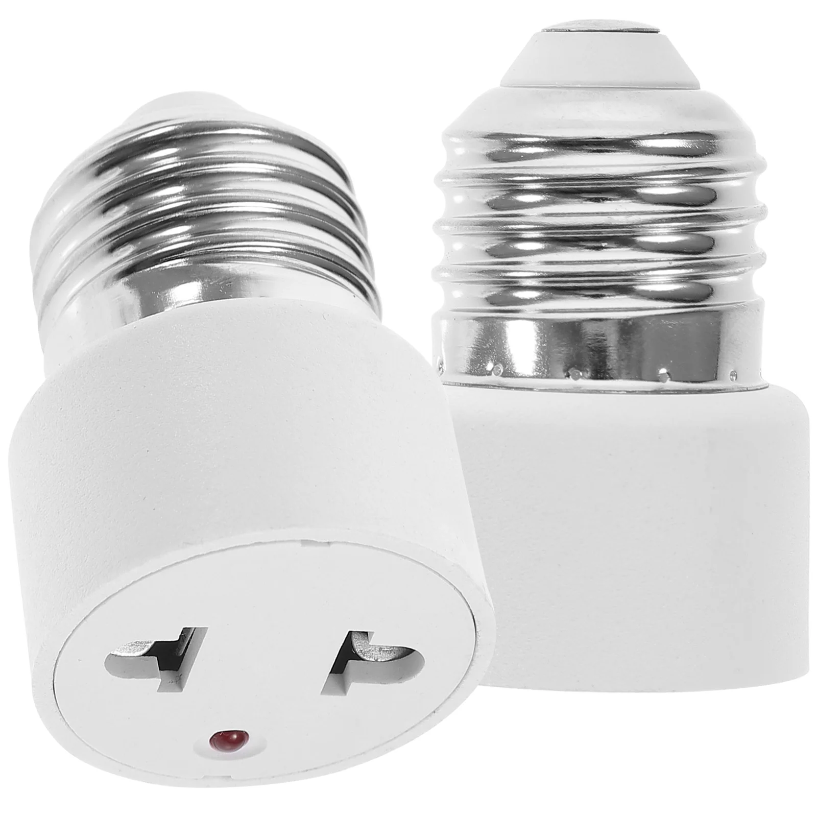 

2 Pcs E27 Converter Lighting Accessory Polarized Socket Rechargeable Bulbs to Outlet Plug Abs Adapter