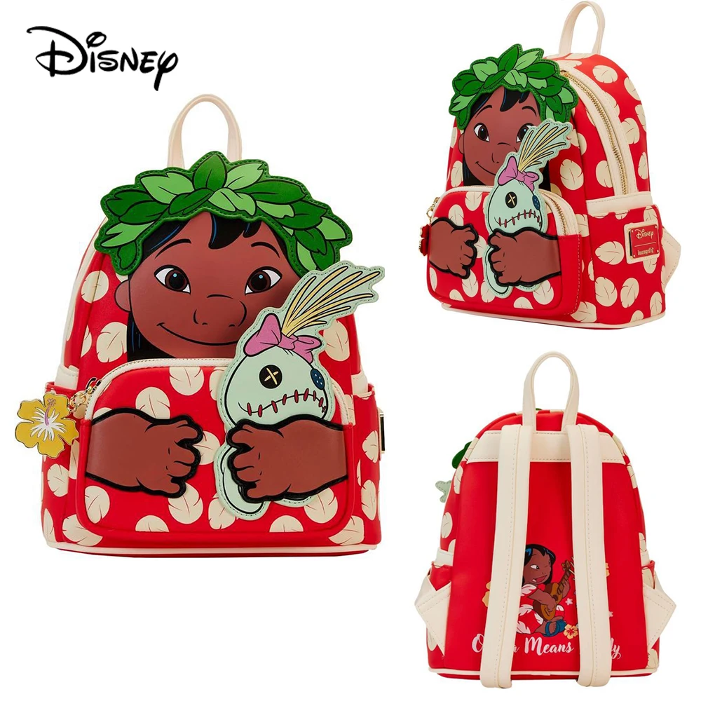 New Disney Loungefly Lilo&Stitch Cartoon Backpack Women'S Stylish Casual Backpack Outdoor Convenient Backpack Girlfriend Gift