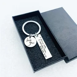 Drive Safe，I Need You Here With Me Metal Keychain Love You Keychain Men and Women Romantic Keychain Gift Birthday Father's Day