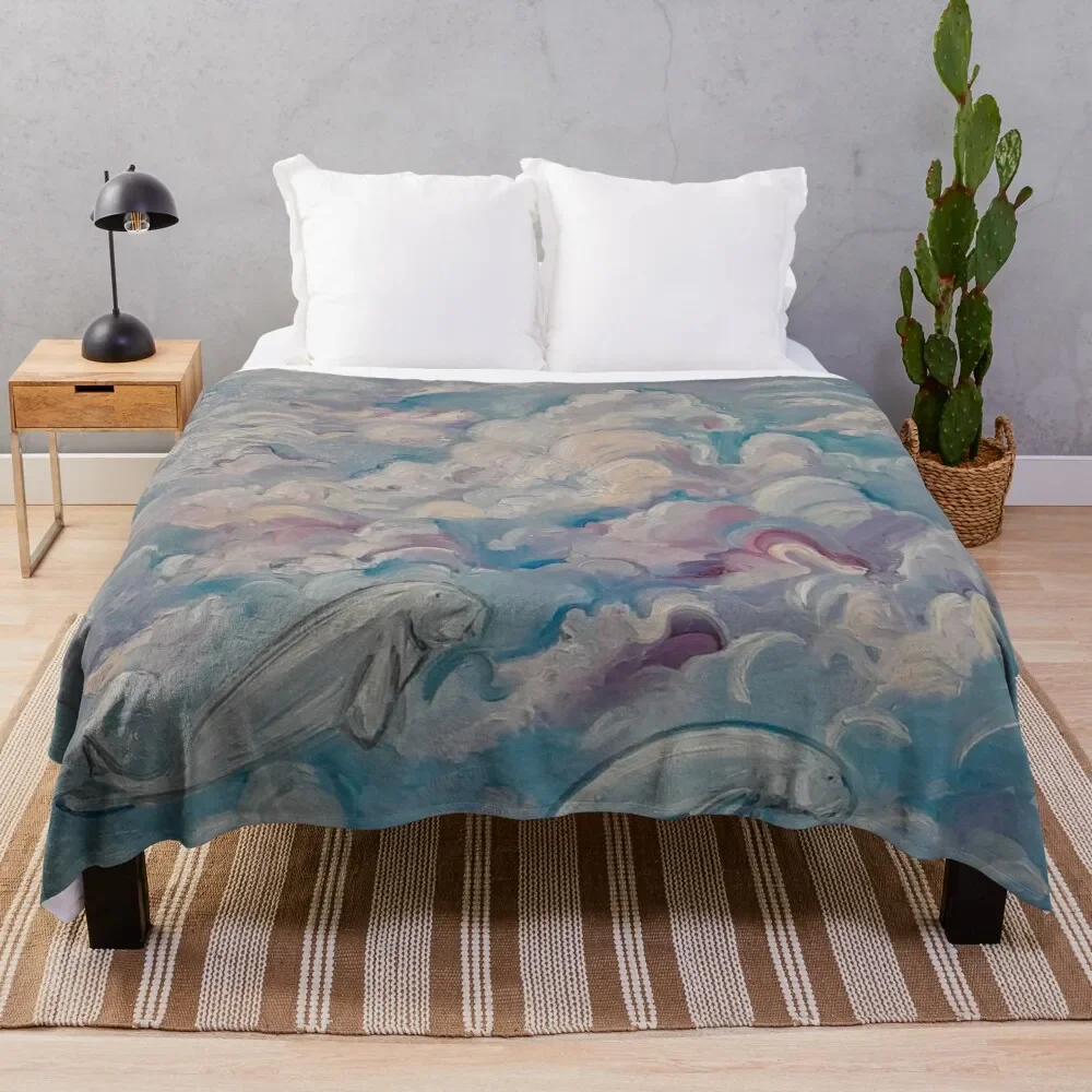 Manatee Sky Throw Blanket Fashion Sofas Hairys Luxury Thicken Quilt Blankets