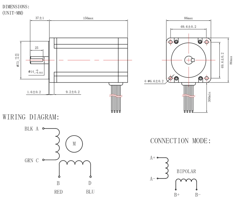 Industrial Machine Hybrid Stepper Motor 10Nm,85Mm 2 Phase Steper Motor,6A Closed Loop Stepping Motor