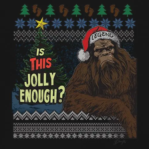 Is This Jolly Assez Bigfoot T-shirt de Noël à manches longues pour femmes, Sasquatch