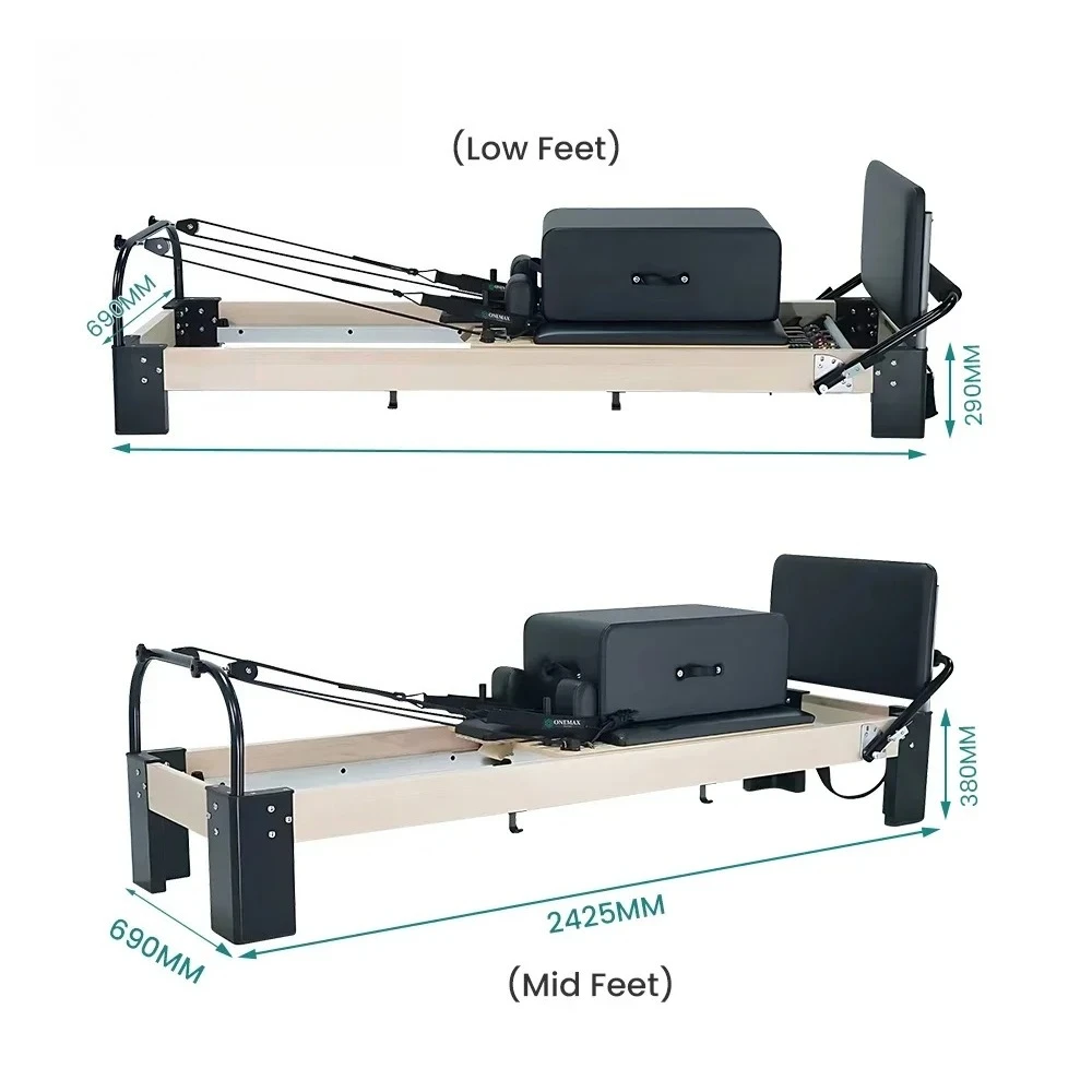 White Maple Pilates Reformer Yoga Core Training Bed Professional Pilates Machine For Home Gym