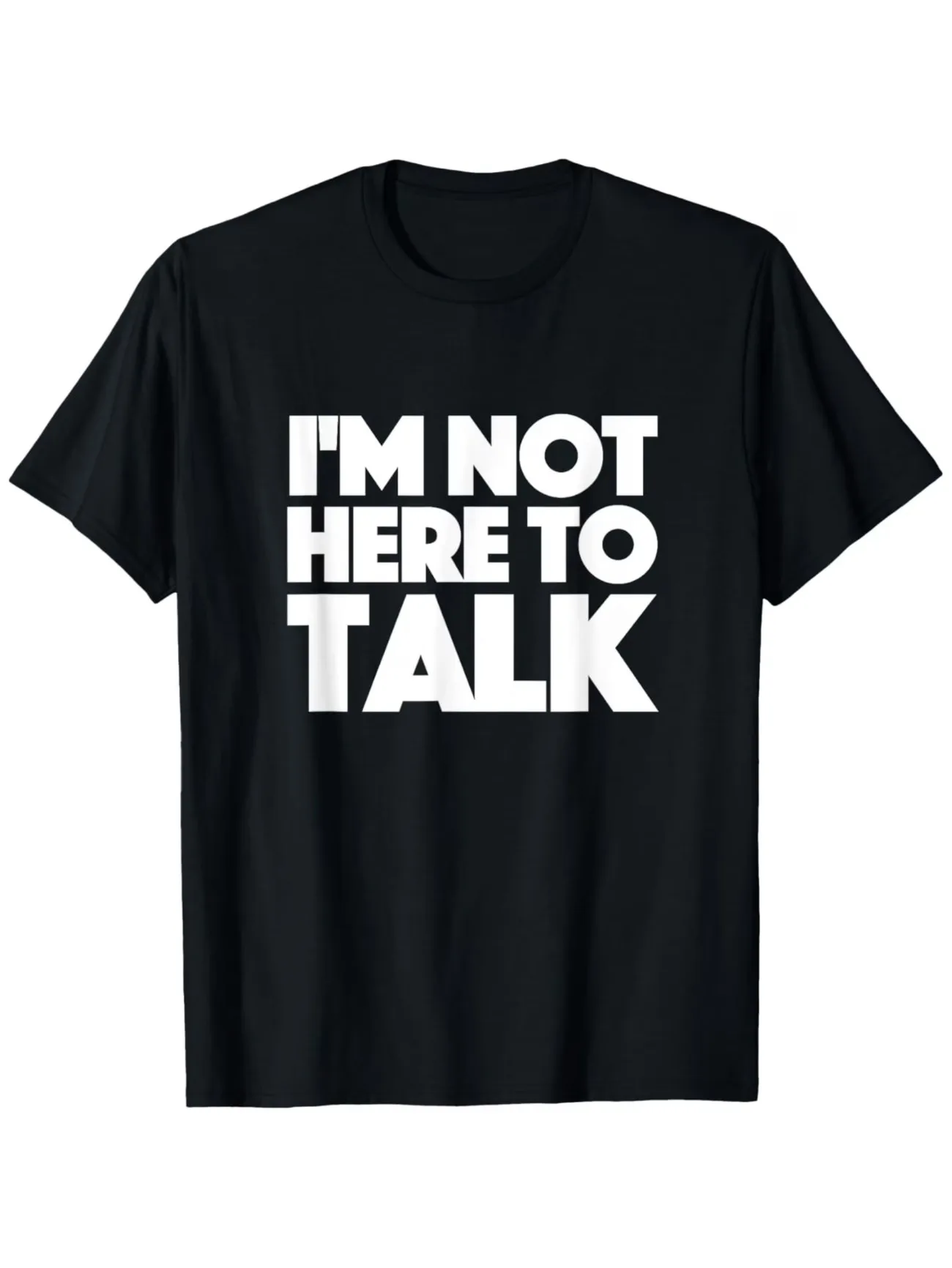 Image of Ich bin nicht hier, um zu reden – Gym-Slogan-T-Shirt, lustiges Workout-Shirt mit Slogans, locker geschnittenes T-Shirt mit kurzen Ärmeln, lässige Oberteile für Damen und Herren.