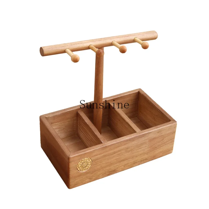 

Entry entrance key sundries storage solid wood tray desktop shelf jewelry cosmetics storage box