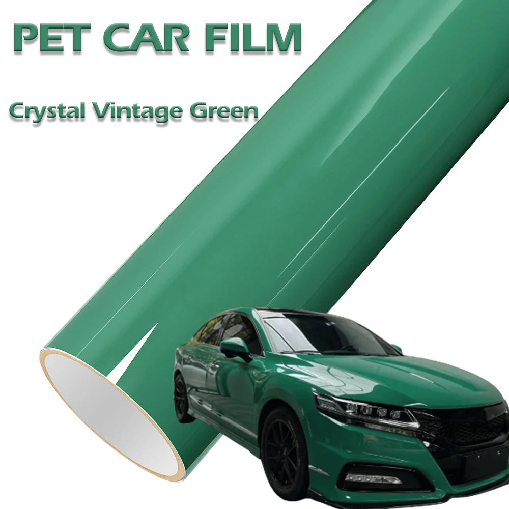 

Car Vinyl Film PET Crystal Vintage Green Auto Vinyl Wrapping Film Self Adhesive Motorcycle Car Body Decoration Decal Sticker
