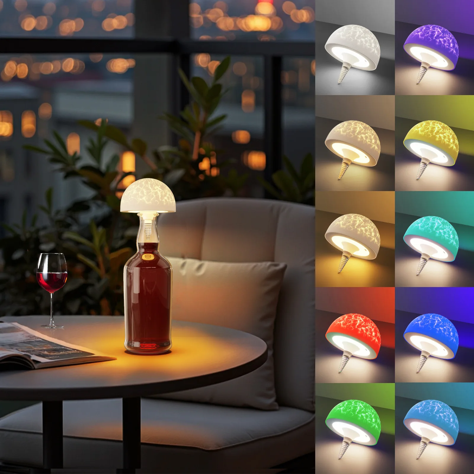 LED Smart Bedside Desk Lamp with Remote Control, Bottle-shaped Desk Lamp, Creative Decorative Ambient Night Light