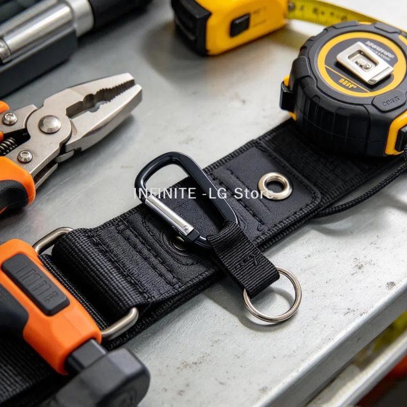 1Pcs Aluminum Carabiner With Webbing Key Ring Portable Quick-Attach Mounting Hook For Outdoor Tools AccessoriesINFINITE -LG