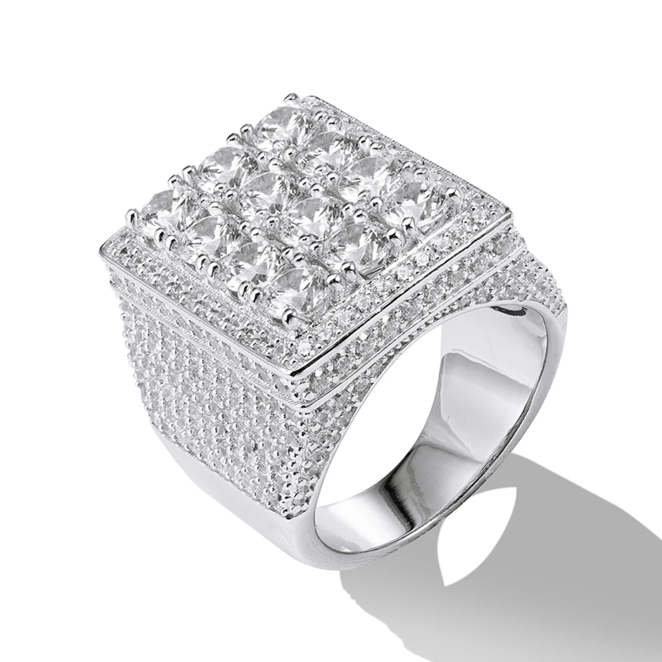 

VANAXIN Heavyweight Iced Ring for Rappers Hip Hop Gold Plated Full Pave Cubic Zirconia Jewelry Gift