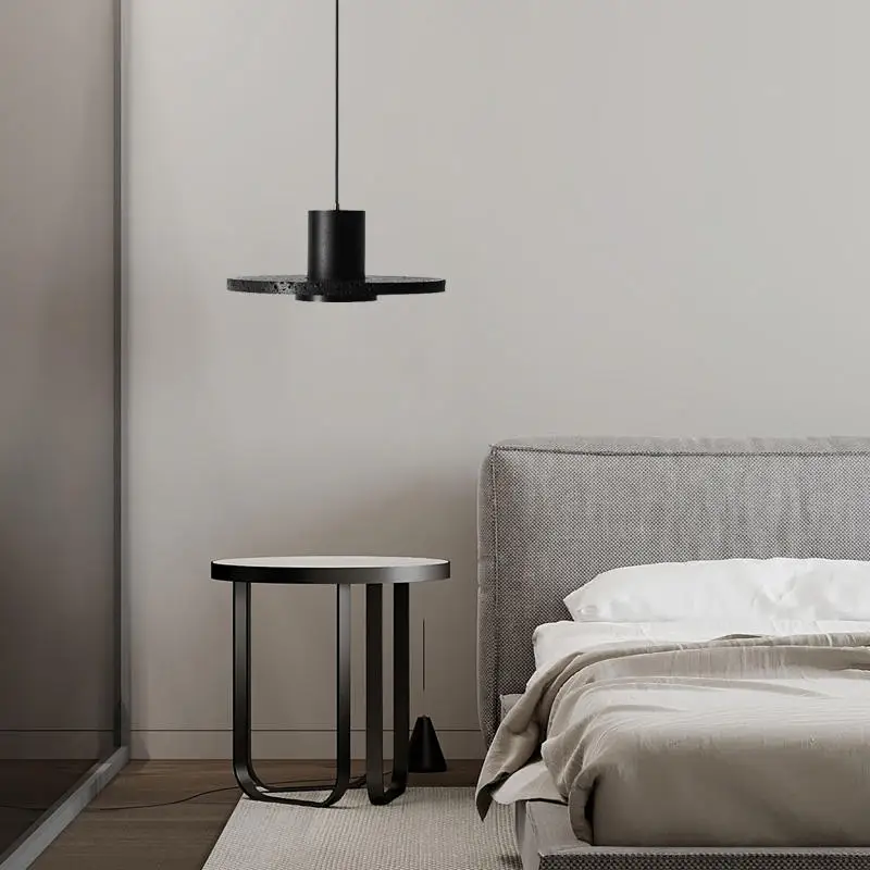 Modern minimalist bedside chandelier creative restaurant bar designer black hole stone bedroom long-line pendant lamp